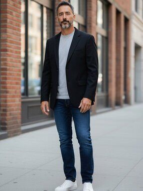 Emanuel Ungaro Three Button Black 100% Cashmere Blazer L 44 X 31 Classic Style